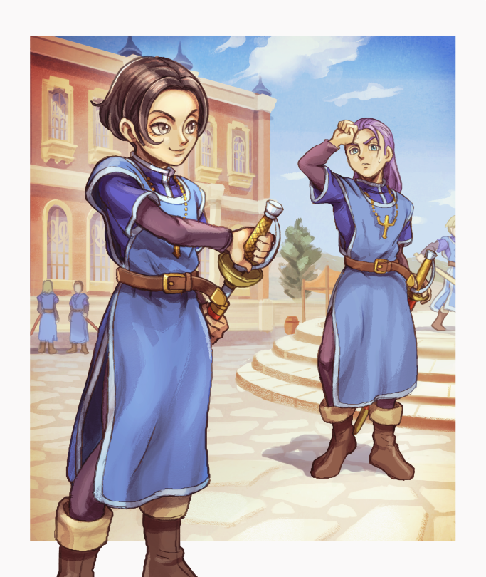 sylvia and greig (dragon quest and 1 more) drawn by janis_(hainegom)