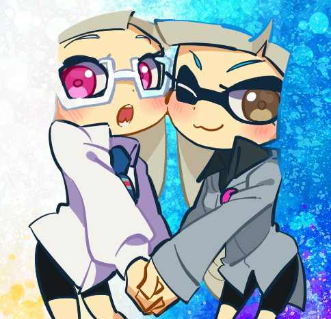 inkling player character and inkling girl (splatoon) drawn by ukata