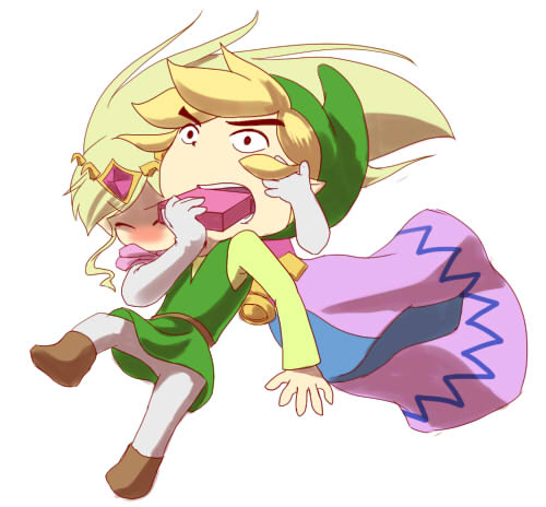 link, princess zelda, toon link, and toon zelda (the legend of zelda and 1 more) drawn by watariga_iruka
