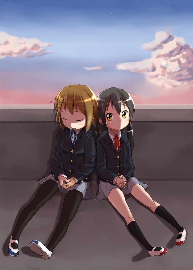 nakano azusa and hirasawa yui (k-on!) drawn by ashida_ichirou