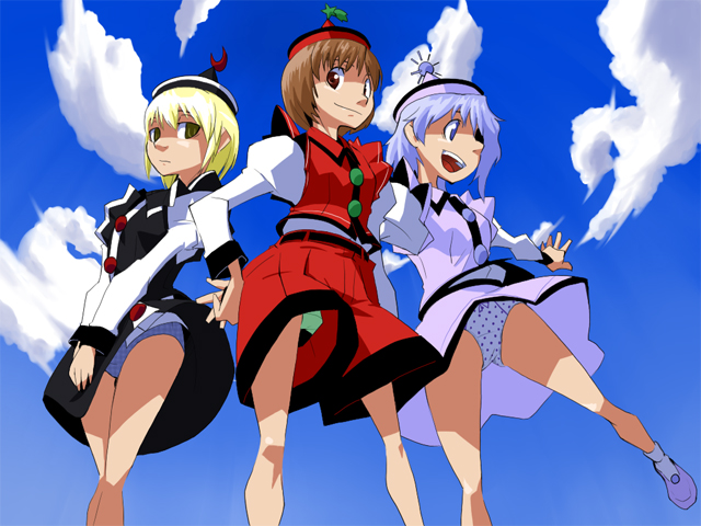 lunasa prismriver, merlin prismriver, and lyrica prismriver (touhou) drawn by kansuke_(bubuduke)