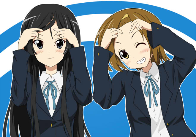 akiyama mio and tainaka ritsu (k-on!) drawn by tatami_(loop)