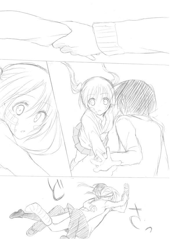 hatsune miku and kurosu (original and 2 more) drawn by nyakelap