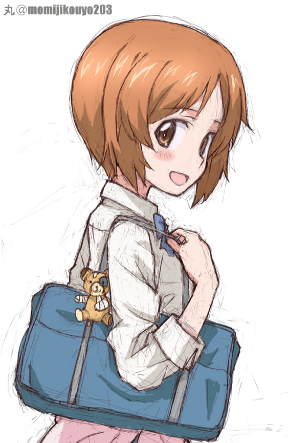 nishizumi miho and boko (girls und panzer) drawn by kayabakoro