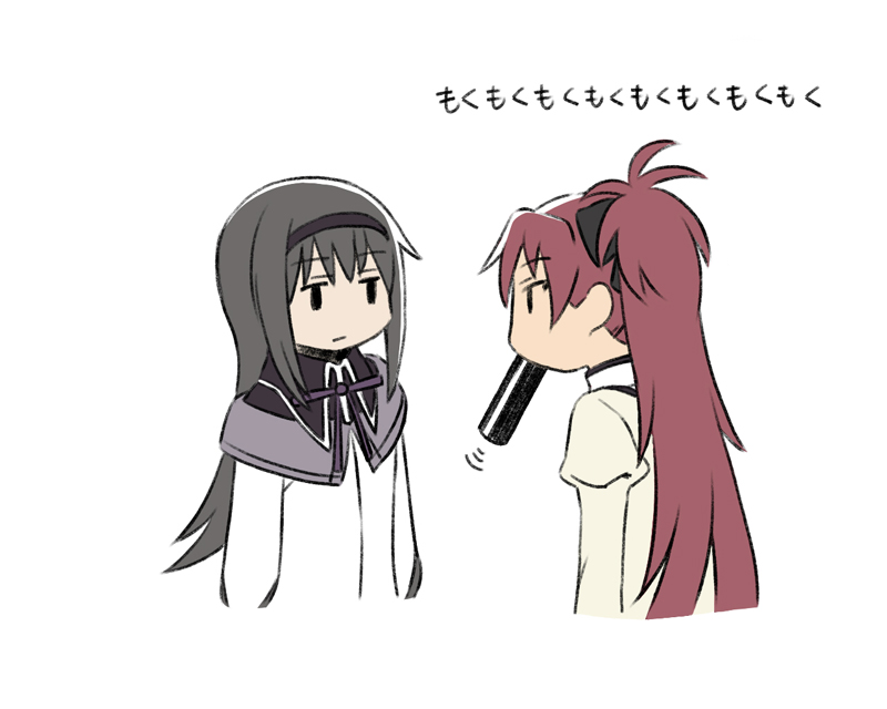akemi homura and sakura kyoko (mahou shoujo madoka magica) drawn by oda_takayuki