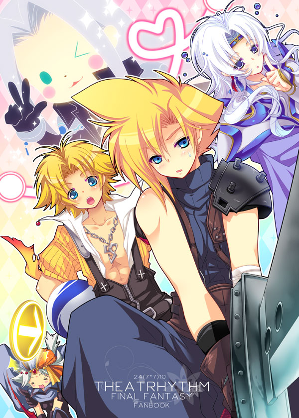 cloud strife, sephiroth, paladin, tidus, cecil harvey, and 1 more (final fantasy and 5 more) drawn by shima_chiyo