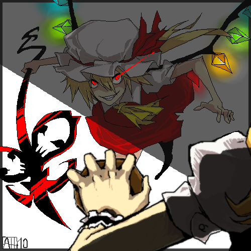 kirisame marisa and flandre scarlet (touhou) drawn by arlmuffin