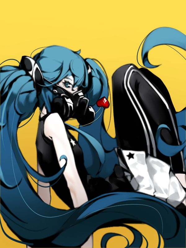 hatsune miku (vocaloid and 1 more) drawn by oop