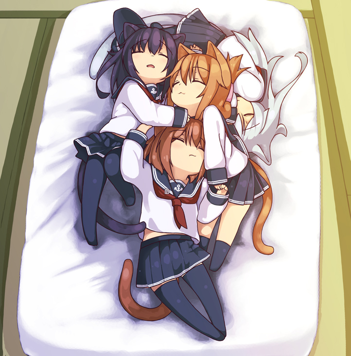 hibiki, inazuma, ikazuchi, and akatsuki (kantai collection) drawn by magune_toron