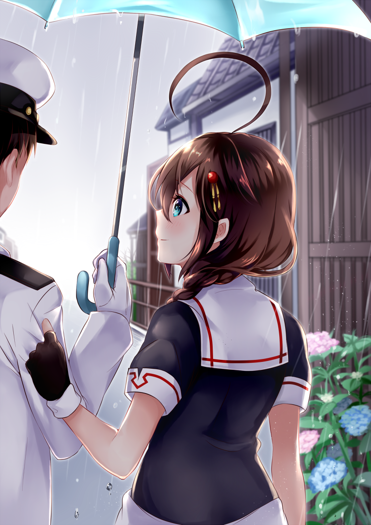 admiral, shigure, and shigure kai ni (kantai collection) drawn by mashiro_aa