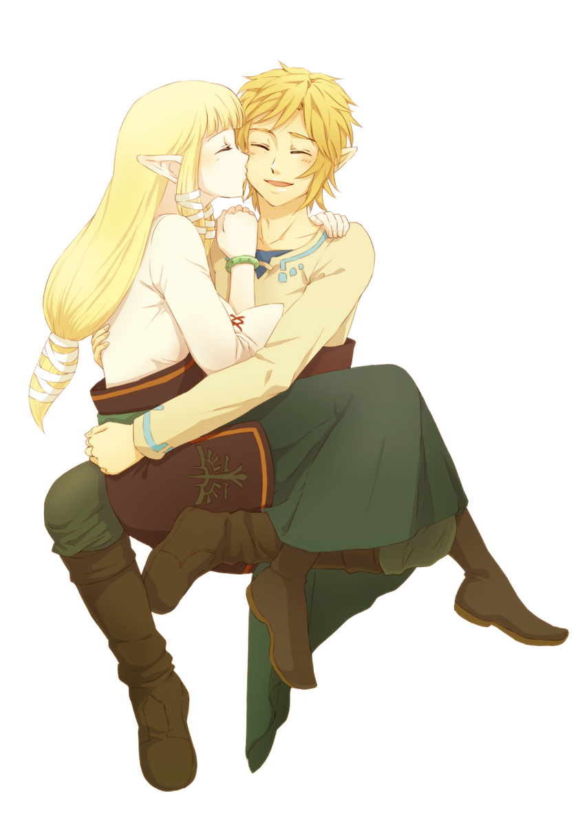 link and princess zelda (the legend of zelda and 1 more) drawn by saiba_(henrietta)