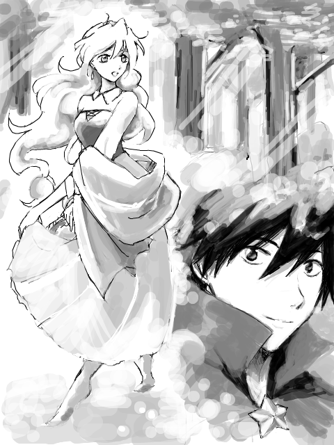 nia teppelin, simon, and sleeping beauty (tengen toppa gurren lagann and 1 more) drawn by kizaki_shin