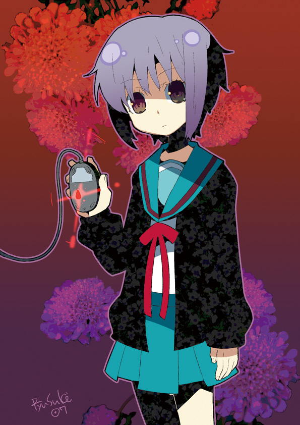 nagato yuki (suzumiya haruhi no yuuutsu) drawn by hamamoto_ryuusuke