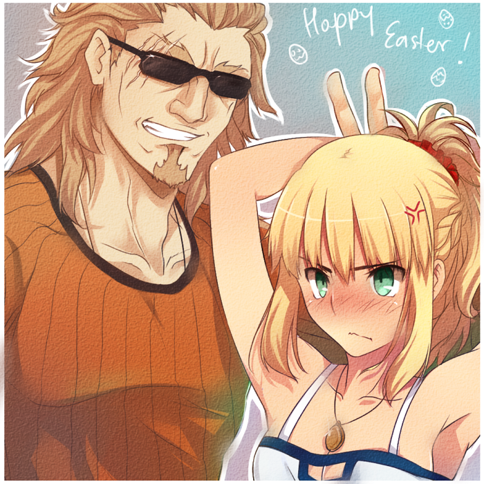 mordred and shishigou kairi (fate and 1 more) drawn by tusia