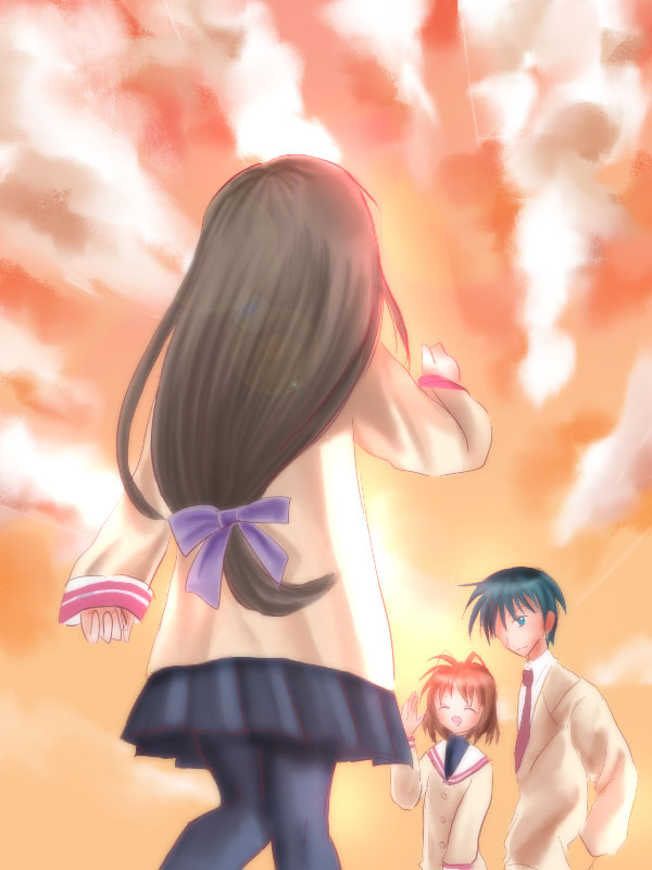 furukawa nagisa, ibuki fuuko, and okazaki tomoya (clannad) drawn by tonami