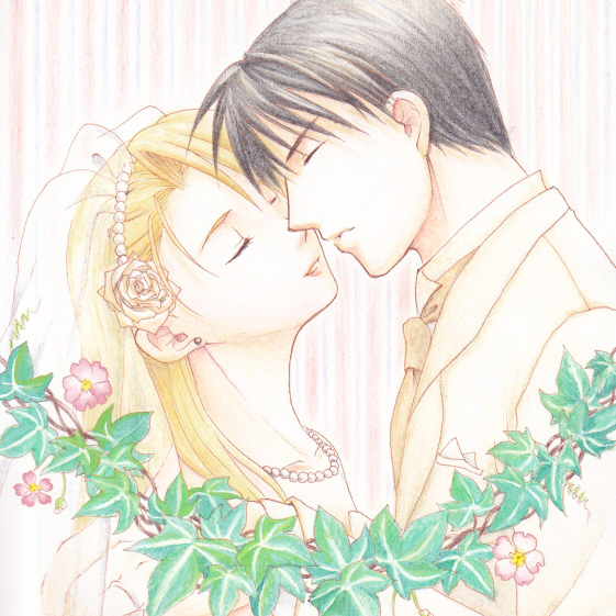 riza hawkeye and roy mustang (fullmetal alchemist) drawn by kochou