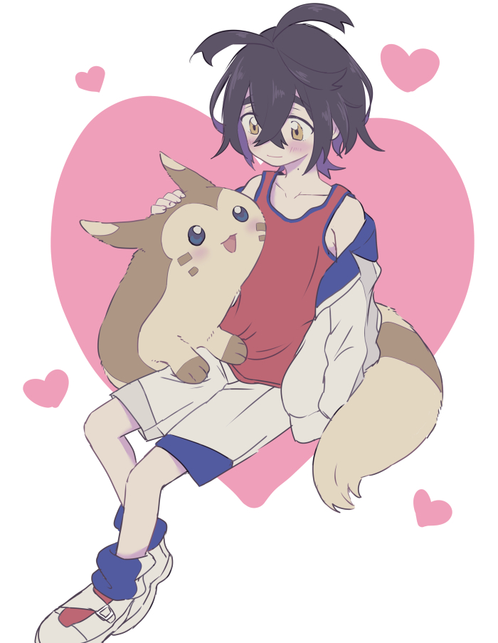 kieran and furret (pokemon and 1 more) drawn by tet0325