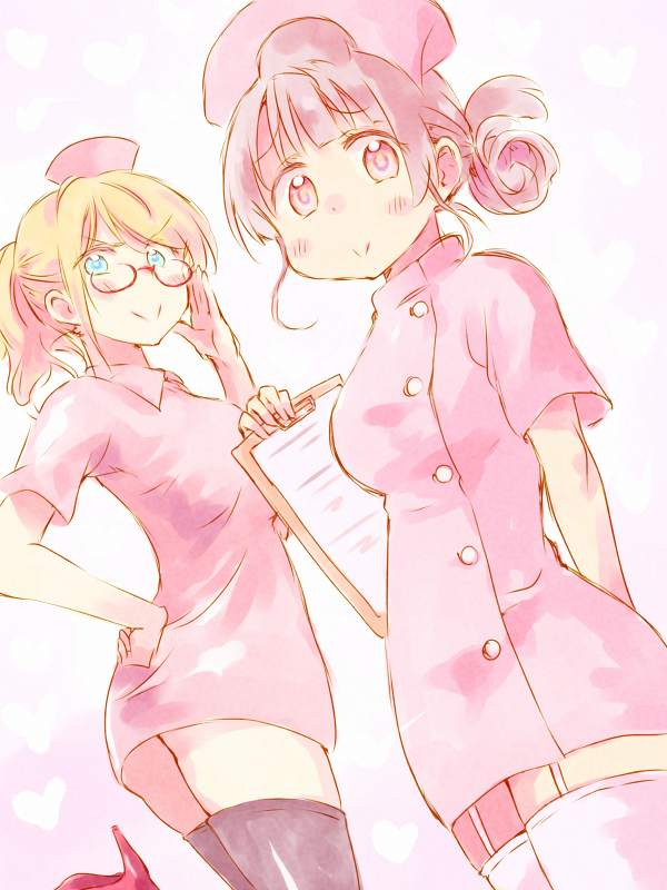 ayase eli and minami kotori (love live! and 1 more) drawn by nekokun