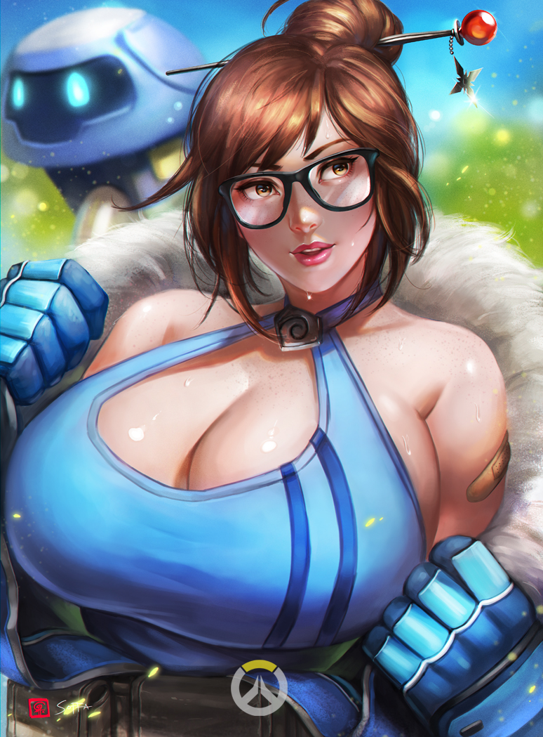 mei and snowball (overwatch) drawn by soffa.