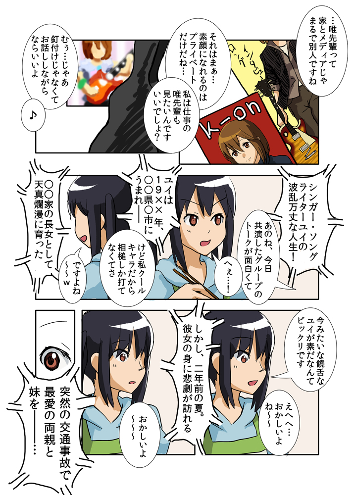 nakano azusa and hirasawa yui (k-on!) drawn by akadou