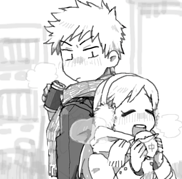 inoue orihime and kurosaki ichigo (bleach) drawn by muraosa_(conjecture)