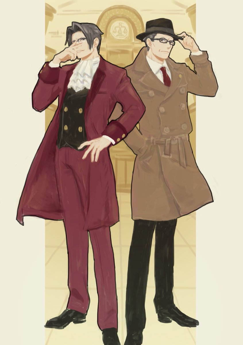 miles edgeworth and gregory edgeworth (ace attorney) drawn by wwwsumiso