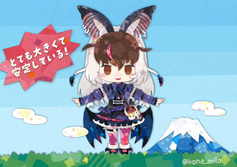brown long-eared bat and poporu (kemono friends and 1 more) drawn by kikuchi_milo