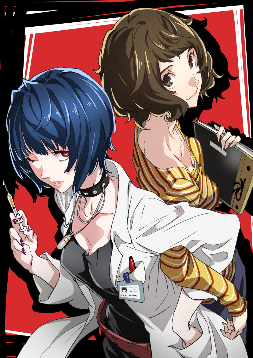 kawakami sadayo and takemi tae (persona and 1 more) drawn by saeki_shun