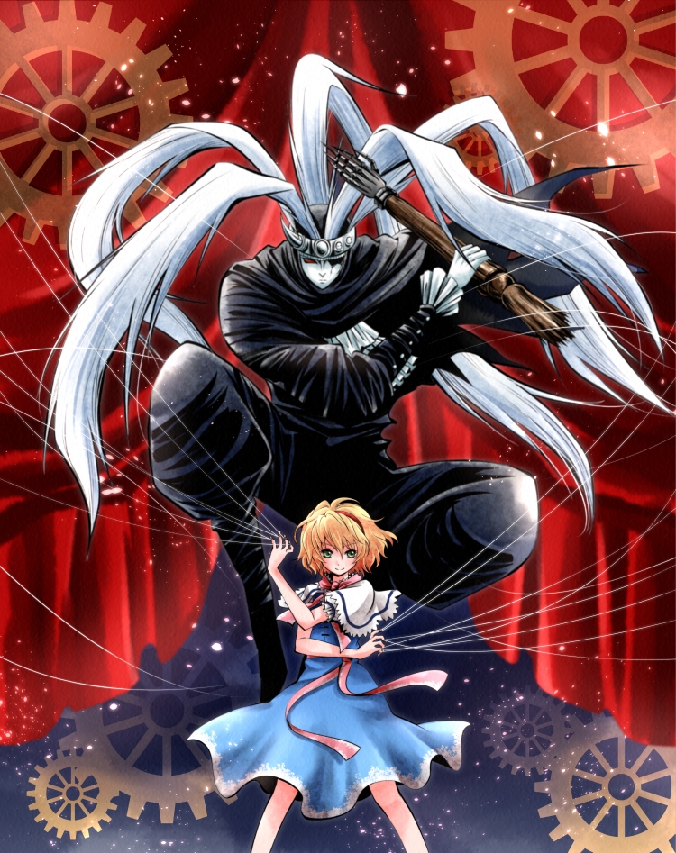 alice margatroid and harlequin (touhou and 1 more) drawn by hotbuggy