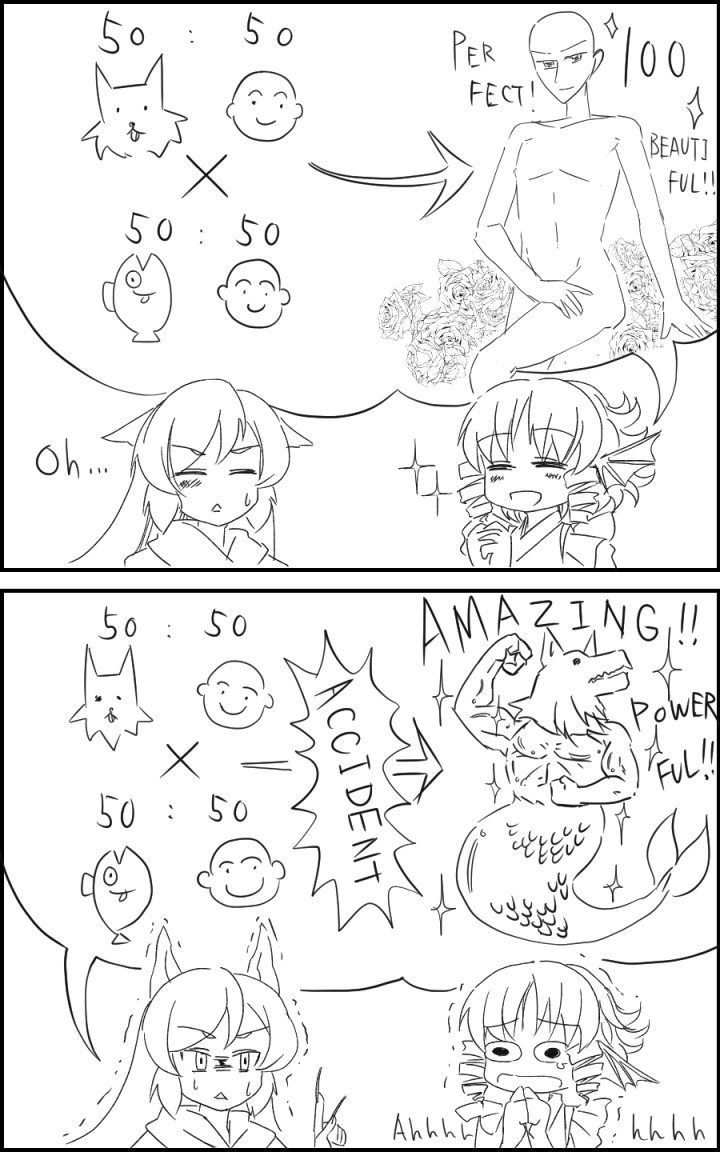 imaizumi kagerou and wakasagihime (touhou) drawn by cink-knic