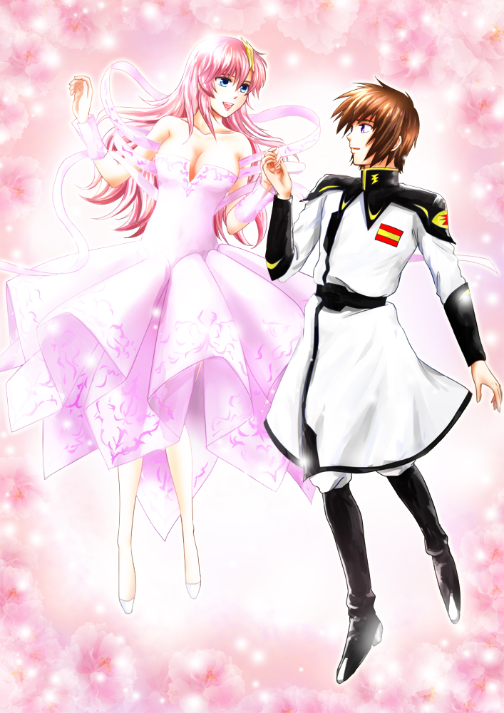 lacus clyne and kira yamato (gundam and 2 more) drawn by parubinko