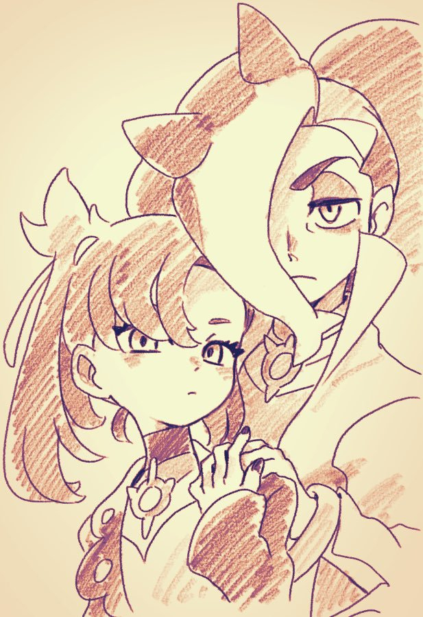 marnie and piers (pokemon and 1 more) drawn by ukata