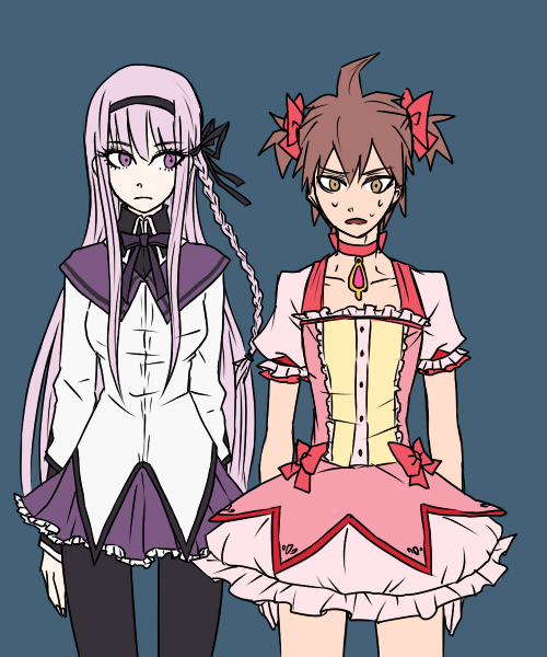 akemi homura, kaname madoka, kirigiri kyoko, and naegi makoto (mahou shoujo madoka magica and 2 more) drawn by silvermoon0617