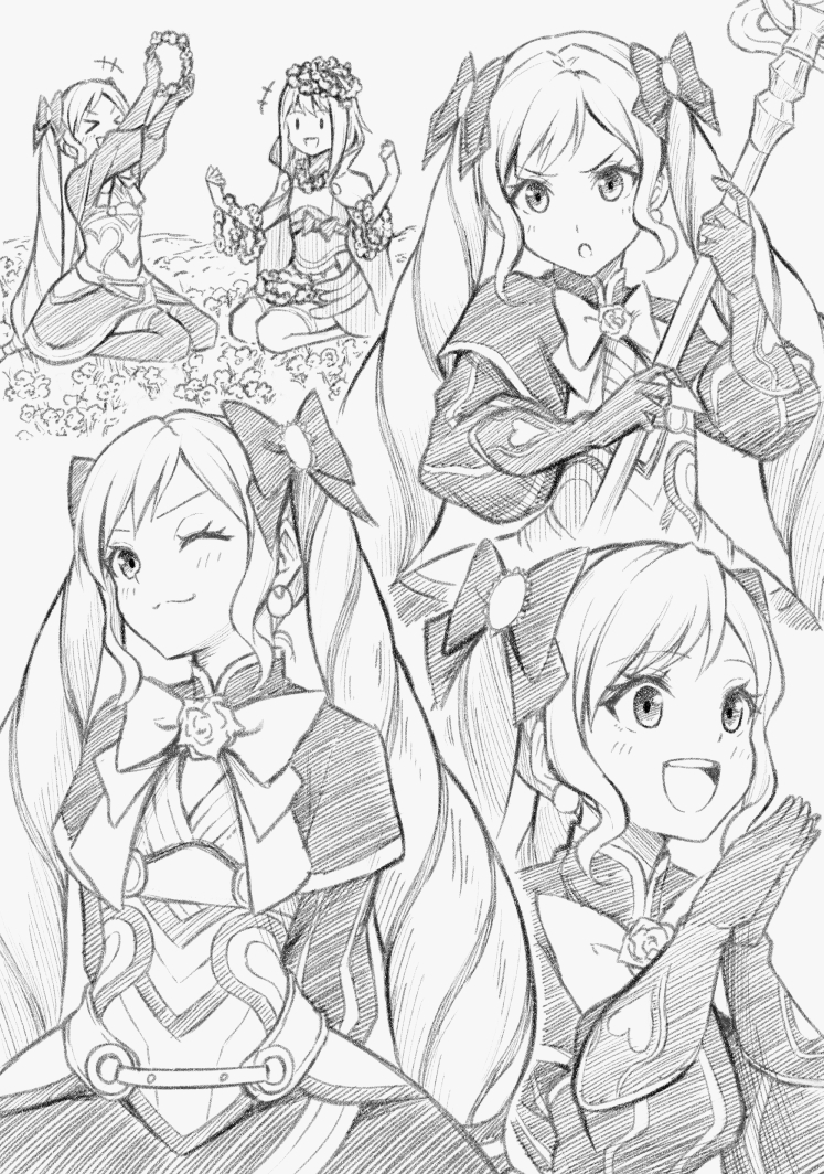 elise and sakura (fire emblem and 1 more) drawn by ten_(tenchan_man)