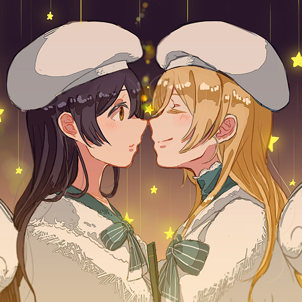 sonoda umi and ayase eli (love live! and 2 more) drawn by shin9tani