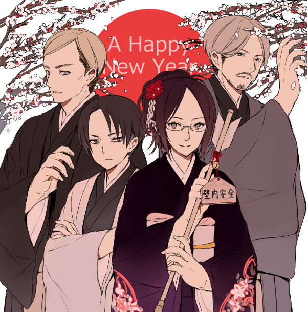 levi, hange zoe, erwin smith, and mike zakarius (shingeki no kyojin) drawn by tokio_neo