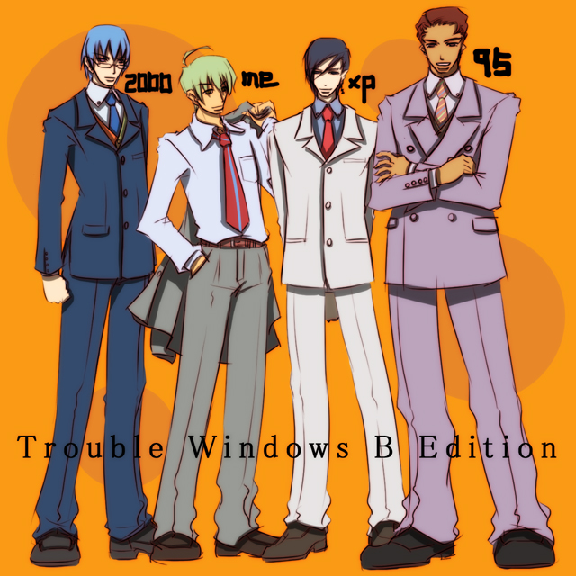 2k-kun, xp-kun, me-kun, and 95-kun (os-tan and 1 more)