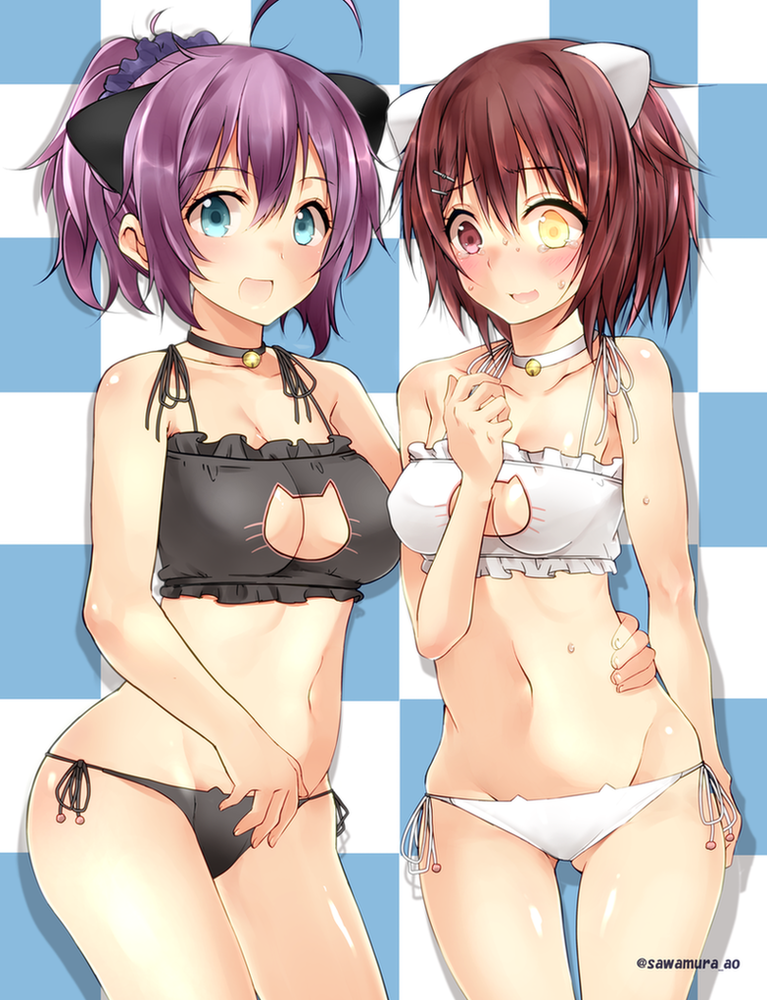 aoba and furutaka (kantai collection) drawn by sawamura_aoi