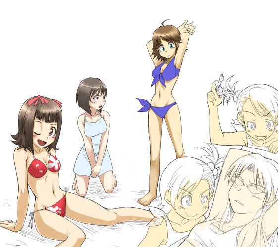 hoshii miki, kisaragi chihaya, amami haruka, hagiwara yukiho, futami mami, and 2 more (idolmaster and 1 more) drawn by rison