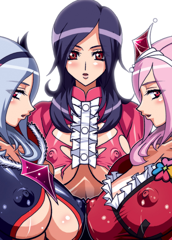 higashi setsuna, eas, and cure passion (precure and 1 more) drawn by raisuta