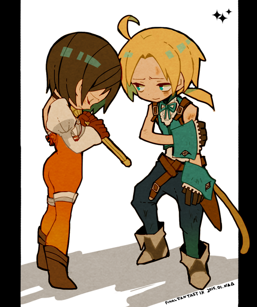 zidane tribal and garnet til alexandros xvii (final fantasy and 1 more) drawn by 73_(naa)