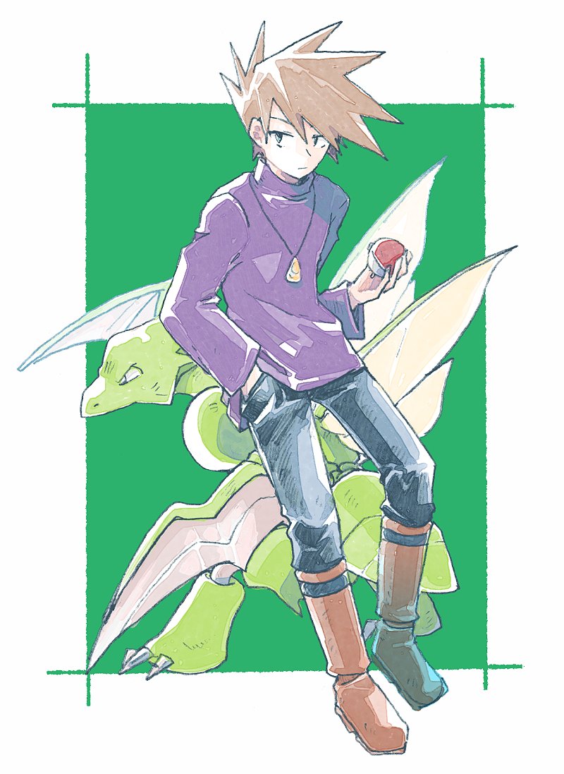 blue oak and scyther (pokemon and 1 more) drawn by michibata_65