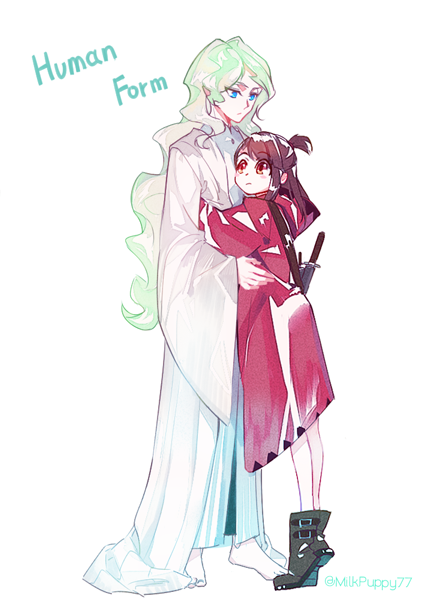kagari atsuko and diana cavendish (little witch academia) drawn by milk_puppy