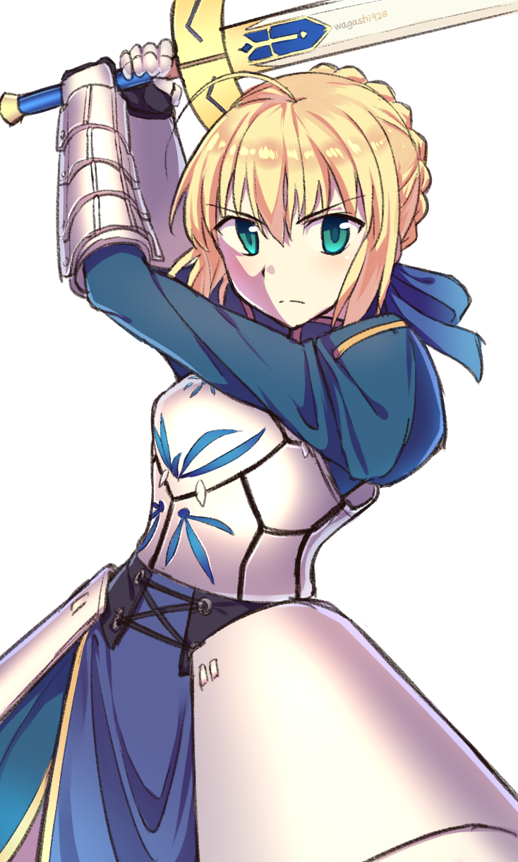 artoria pendragon and saber (fate and 1 more) drawn by wagashi928