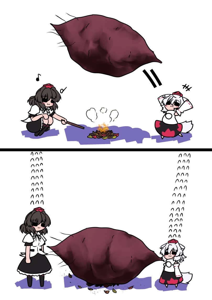 shameimaru aya and inubashiri momiji (touhou) drawn by fuuren_udon