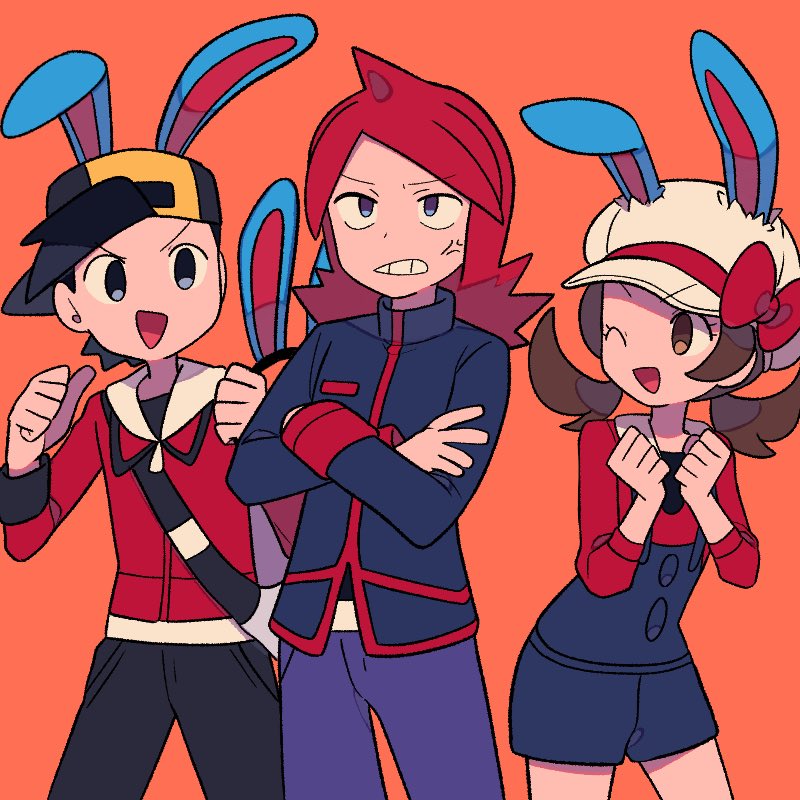 ethan, lyra, silver, and marill (pokemon and 1 more) drawn by tyako_089