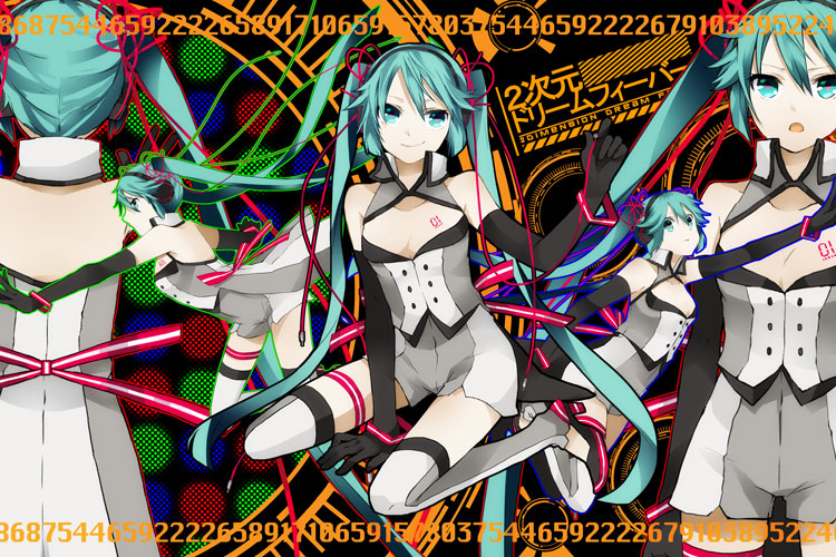 hatsune miku (vocaloid and 1 more) drawn by buzz_(moi)