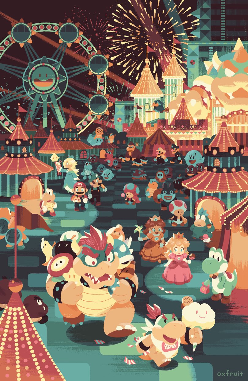 princess peach, mario, rosalina, luigi, princess daisy, and 25 more (mario and 2 more) drawn by hans_tseng