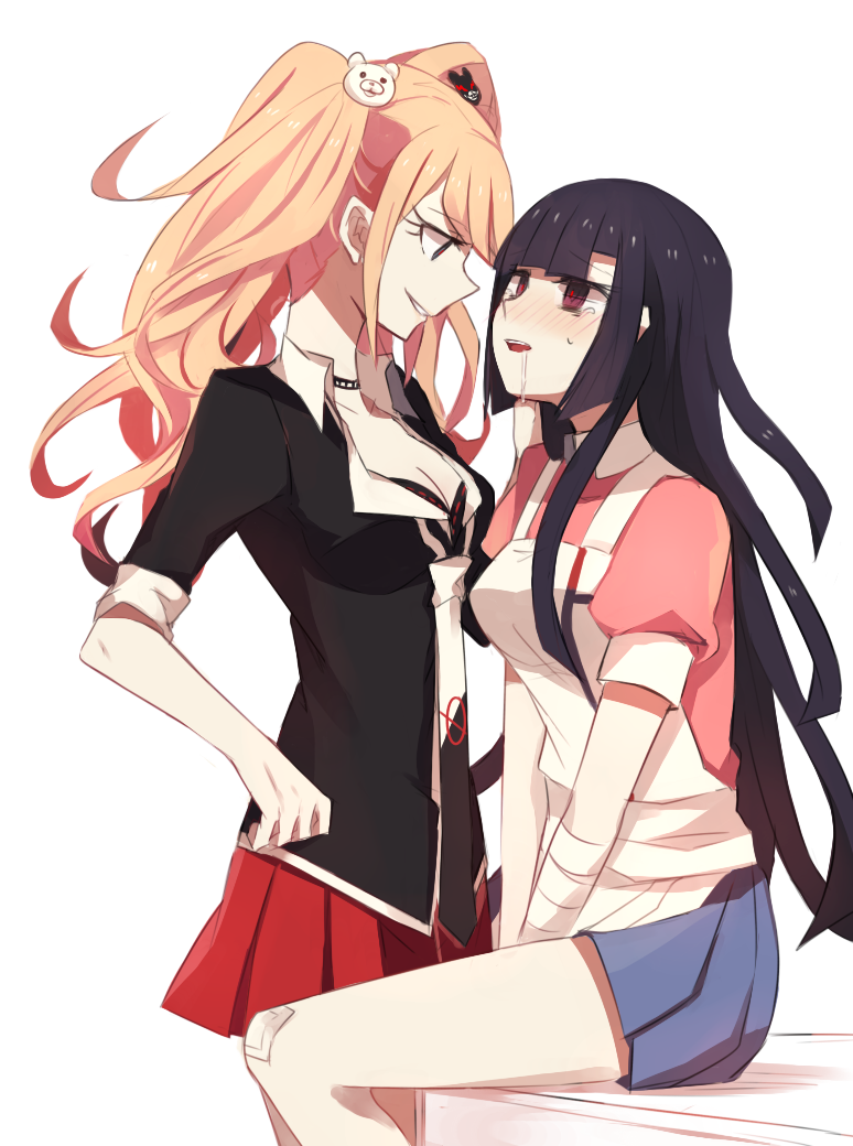enoshima junko and tsumiki mikan (danganronpa and 2 more) drawn by aoki_shizumi