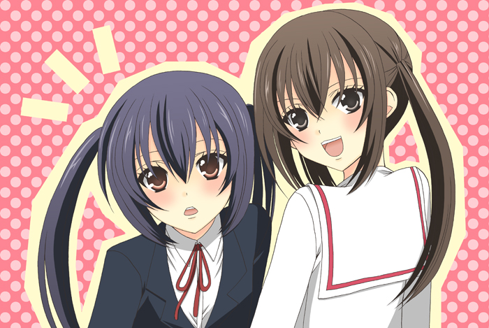 nakano azusa and minami kana (k-on! and 1 more) drawn by yuubararin
